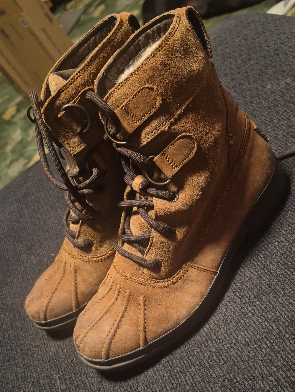 Women's Tan Suede Lace-Up Ankle Boots
